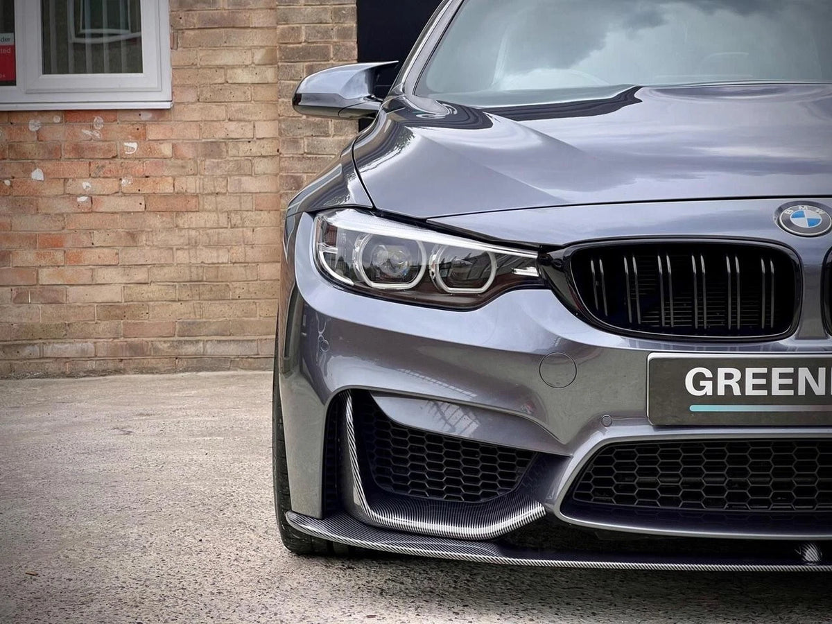 FOR BMW M3 M4 F80 F82 FRONT LIP SPLITTER M PERFORMANCE STYLE CARBON LOOK 14+