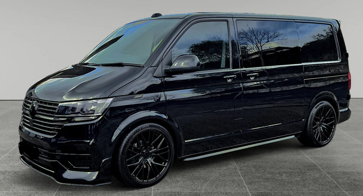 FOR VW T6.1 FRONT TRANSPORTER BUMPER BADGED GRILLE KIT GLOSS BLACK 2020+