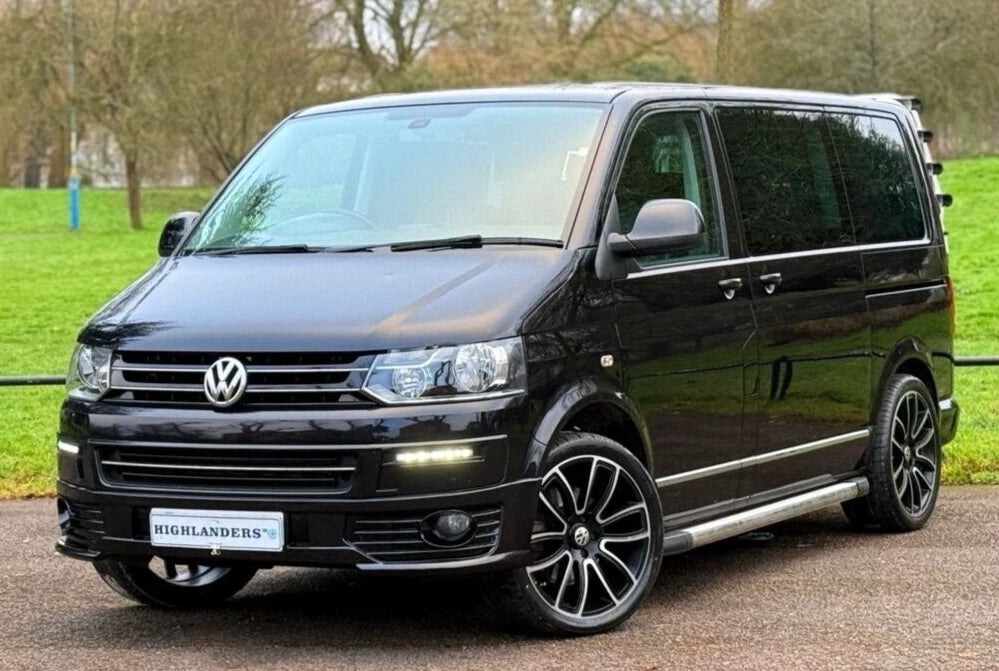 FOR VW T5 T5.1 FOG LAMP LIGHT COVER INSERTS SPORTLINE GLOSS BLACK LIP 2010+