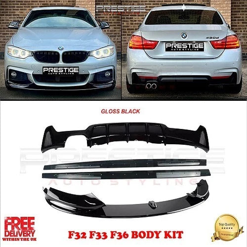 FOR BMW 4 F32 F33 F36 FRONT LIP DIFFUSER SPLITTER SPOILER BODY KIT M PERFORMANCE