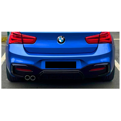 BMW 1 SERIES F20 F21 REAR DIFFUSER 135/140 LIP SPLITTER SPOILER GLOSS BLACK 15+
