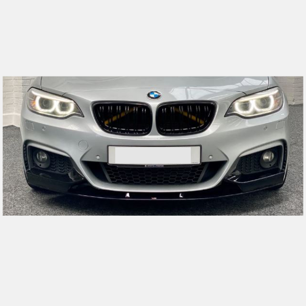 GLOSS BLACK FRONT SPLITTER FOR BMW 2 SERIES F22 F23 M SPORT LIP SPOILER 13-21