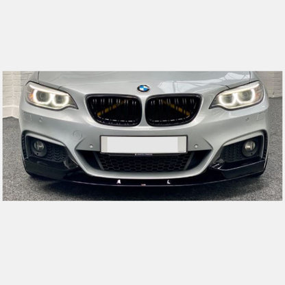 GLOSS BLACK FRONT SPLITTER FOR BMW 2 SERIES F22 F23 M SPORT LIP SPOILER 13-21
