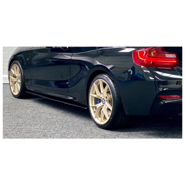 GLOSS BLACK BMW F22 F23 M PERFORMANCE STYLE SIDE SKIRT EXTENSION 2013-2018 BLADE