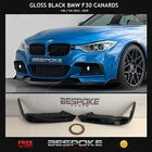 FOR BMW 3 SERIES F30 GLOSS BLACK FRONT SPLITTER M PERFORMANCE SPORT LIP CANARDS