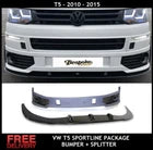 SPORTLINE STYLE LOWER FRONT SPLITTER LIP + BUMPER FOR VW T5 T5.1 TRANSPORTER ABS