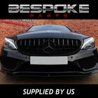 MERCEDES C CLASS FRONT SPOILER SPLITTER LIP W205 C205 AMG GLOSS BLACK 2015+