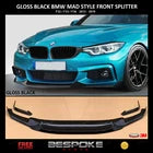 GLOSS BLACK FRONT SPLITTER FOR BMW 4 SERIES F32 F33 F36 M SPORT MAD STYLE LIP