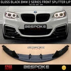 GLOSS BLACK FRONT SPLITTER FOR BMW 2 SERIES F22 F23 M SPORT LIP VALANCE 13+ UK