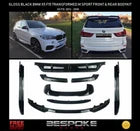 GLOSS BLACK FOR BMW X5 F15 AERO BODY KIT FRONT SPLITTER LIP + REAR DIFFUSER