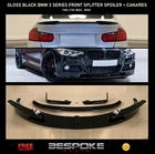 FOR BMW 3 SERIES F30 GLOSS BLACK FRONT SPLITTER M PERFORMANCE SPORT LIP CANARDS