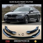 FOR BMW 5 SERIES G30 G31 GLOSS BLACK FRONT SPLITTER M PERFORMANCE LIP SPORT 2017