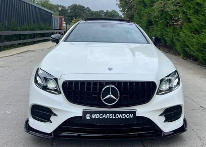 FITS MERCEDES E CLASS W213 C238 AMG E63 LOOK FRONT SPLITTER LIP GLOSS BLACK 16+