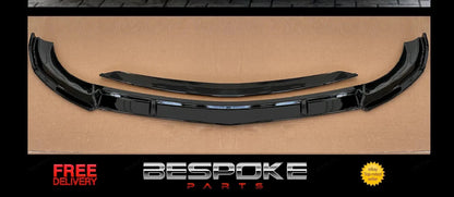 FITS MERCEDES E CLASS W213 C238 AMG E63 LOOK FRONT SPLITTER LIP GLOSS BLACK 16+