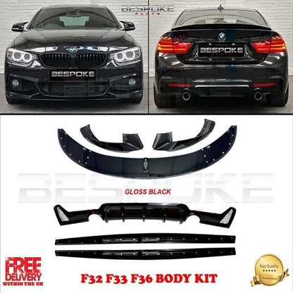 FOR BMW 4 SERIES F32 F33 F36 FRONT LIP SIDE SKIRT REAR DIFFUSER BODY KIT SPOILER