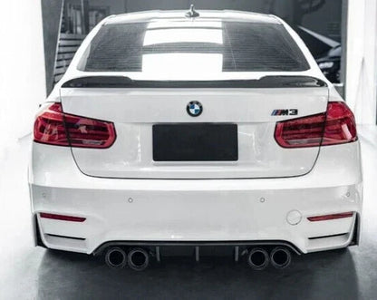 BMW 3 SERIES M4 V STYLE F30 M3 F80 CARBON LOOK REAR BOOT LIP SPOILER 2012-2018