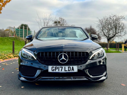 MERCEDES C CLASS W205 C205 AMG GLOSS BLACK FRONT LIP SPLITTER SPOILER 2014+