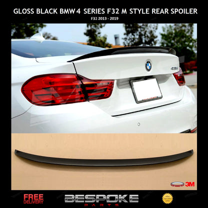 FOR BMW 4 SERIES F32 REAR BOOT LIP SPOILER COUPE GLOSS BLACK M PERFORMANCE STYLE