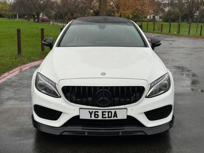 GLOSS BLACK FRONT LIP SPLITTER SPOILER FOR MERCEDES C CLASS W205 C43 AMG 2014+