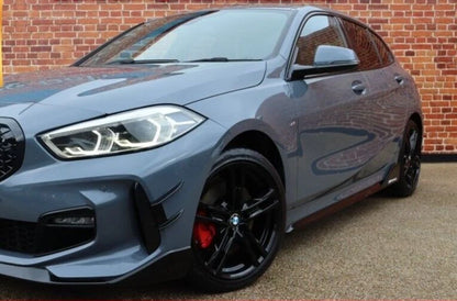 FOR BMW 1 SERIES F40 M135i 19+ M PERFORMANCE CANARD SIDE FLICK LIP GLOSS BLACK
