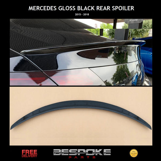 FOR MERCEDES COUPE C CLASS C205 A205 REAR BOOT SPOILER LIP AMG LOOK GLOSS BLACK