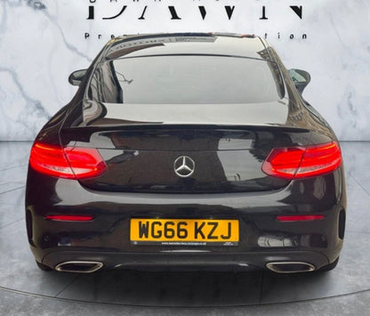 FOR MERCEDES COUPE C CLASS C205 A205 REAR BOOT SPOILER LIP AMG LOOK GLOSS BLACK