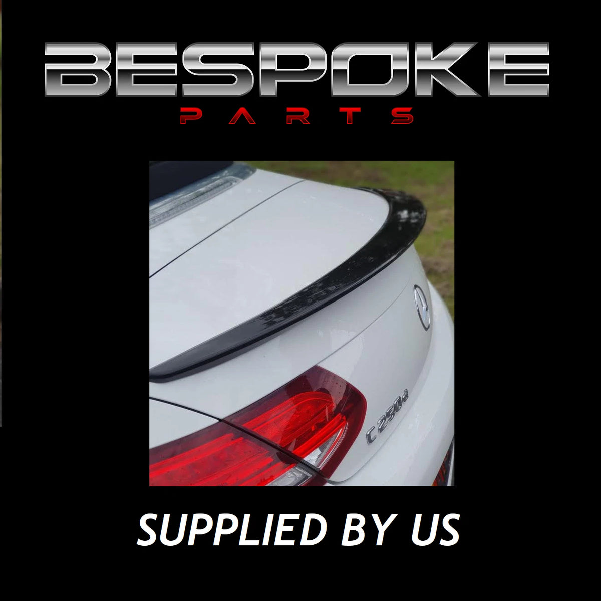 FOR MERCEDES COUPE C CLASS C205 A205 REAR BOOT SPOILER LIP AMG LOOK GLOSS BLACK