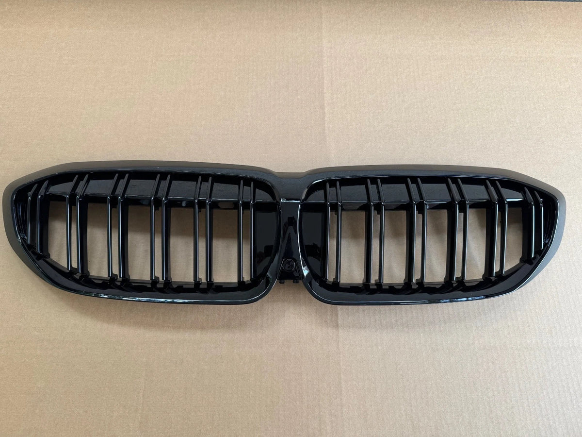 FOR BMW 3 SERIES G20 G21 PRE-LCI 2019-22 BLACK KIDNEY GRILLE DOUBLE SLAT GRILL