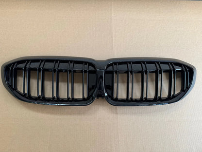 FOR BMW 3 SERIES G20 G21 PRE-LCI 2019-22 BLACK KIDNEY GRILLE DOUBLE SLAT GRILL
