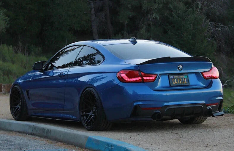 FOR BMW 4 SERIES F32 COUPE PSM REAR BOOT SPOILER LIP HIGH KICK GLOSS BLACK