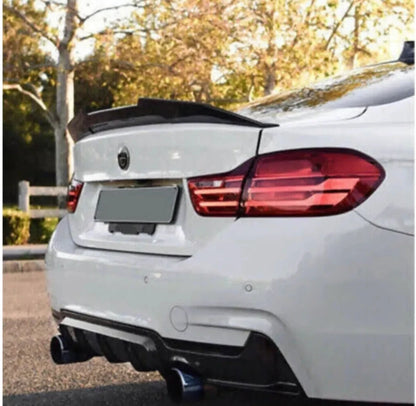 FOR BMW 4 SERIES F32 COUPE PSM REAR BOOT SPOILER LIP HIGH KICK GLOSS BLACK