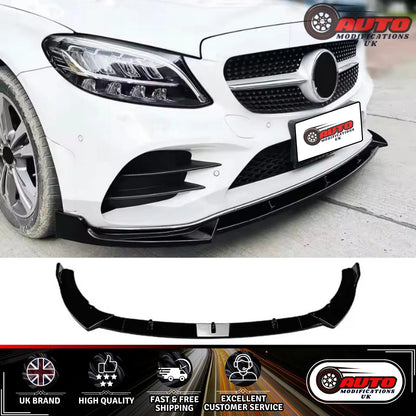Mercedes C Class AMG Line C43 Front Splitter Spoiler Lip W205 C205 Gloss Black