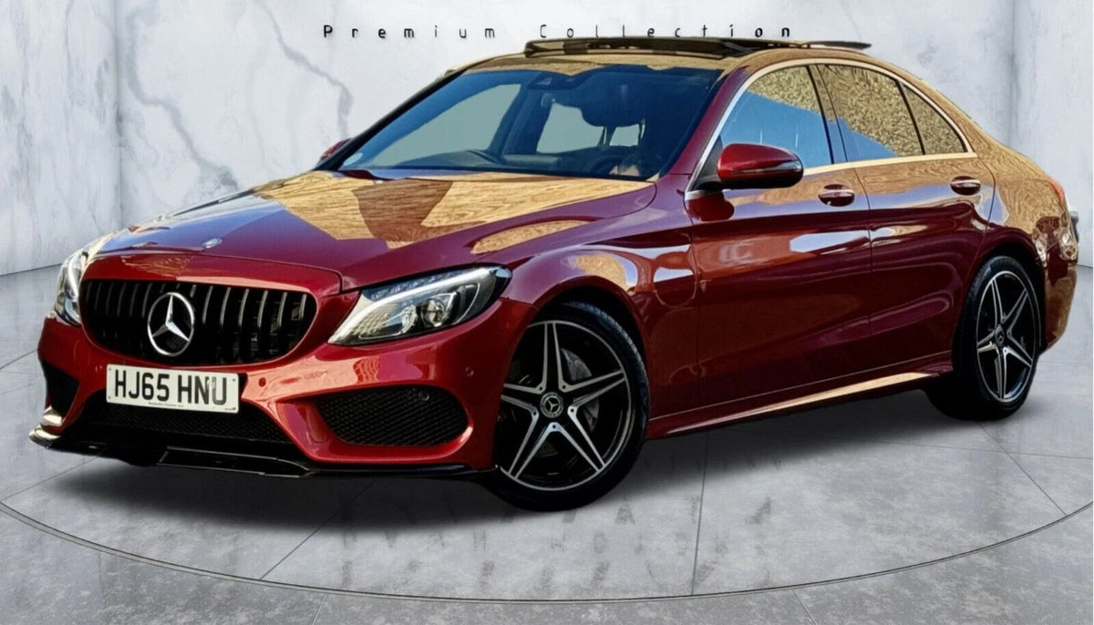 MERCEDES C CLASS W205 C205 C43 FRONT SPLITTER LIP + GT GRILL GLOSS BLACK AMG