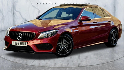 MERCEDES C CLASS W205 C205 C43 FRONT SPLITTER LIP + GT GRILL GLOSS BLACK AMG