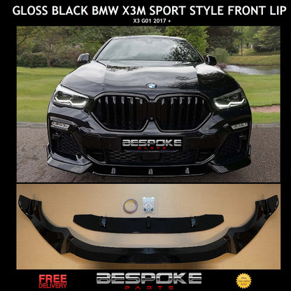 FOR BMW X3 G01 X4 GO2 FRONT SPLITTER LIP FIT 2017 + LIP SPOILER M PERFORMANCE