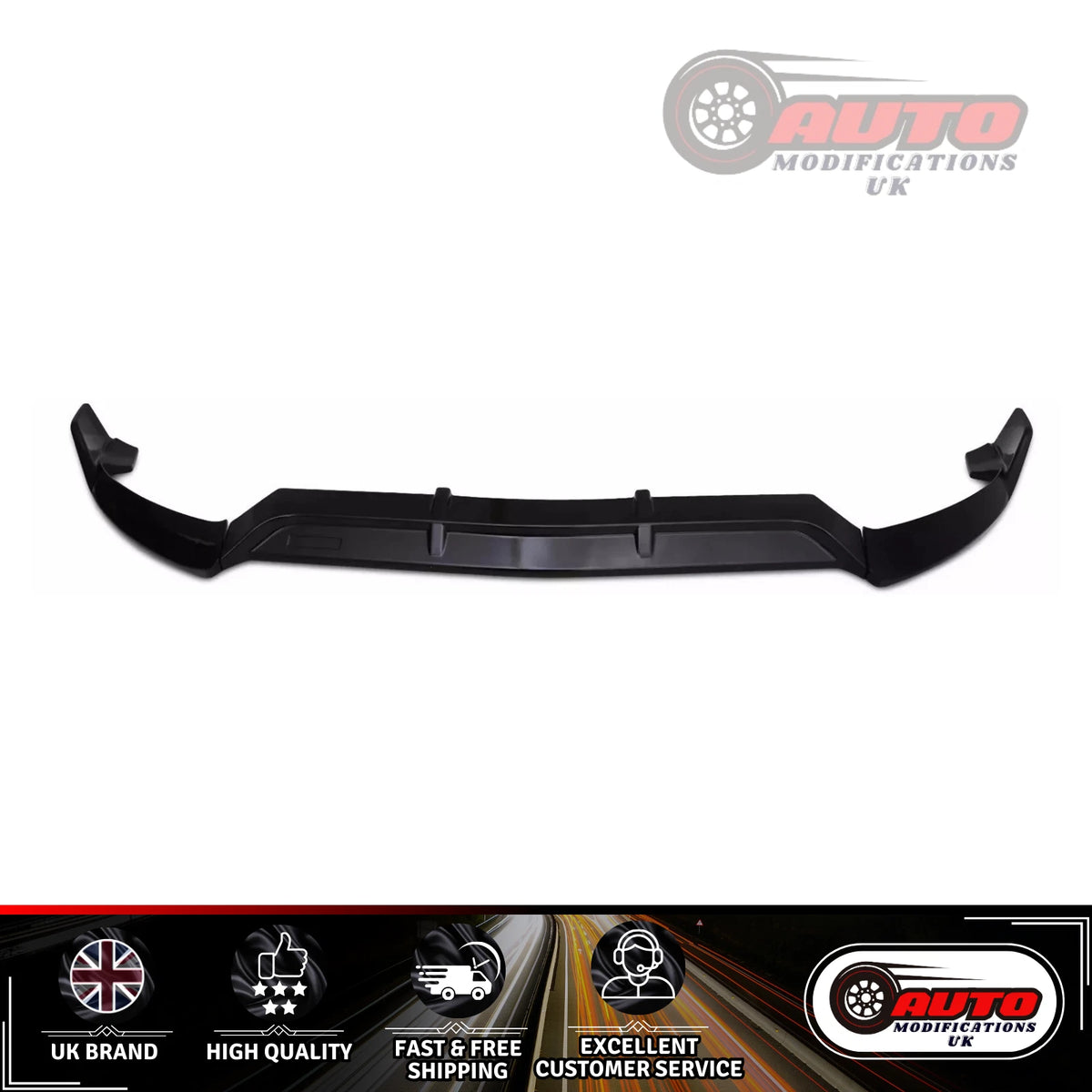 Mercedes C Class AMG Line C43 W205 C205 Brabus Front Splitter Lip Gloss Black