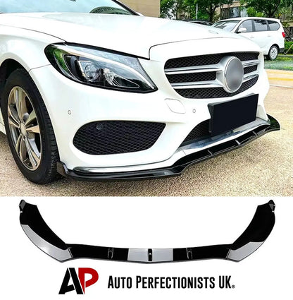 Mercedes C Class AMG Line C43 Gloss Black Front Splitter Spoiler Lip W205 C205