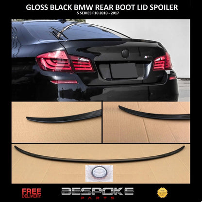 FOR BMW 5 SERIES F10 M SPORT REAR TRUNK LID LIP BOOT SPOILER GLOSS BLACK 10-16