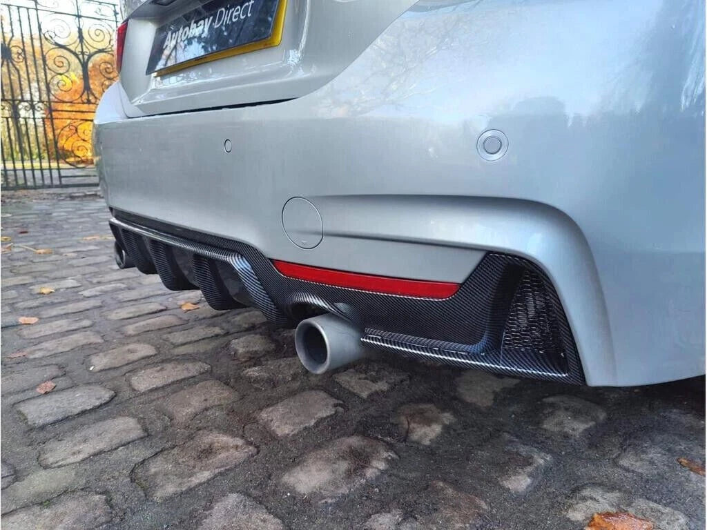 BMW 4 SERIES F32 F33 F36 REAR DIFFUSER + FRONT LIP SPLITTER SPOILER CARBON LOOK