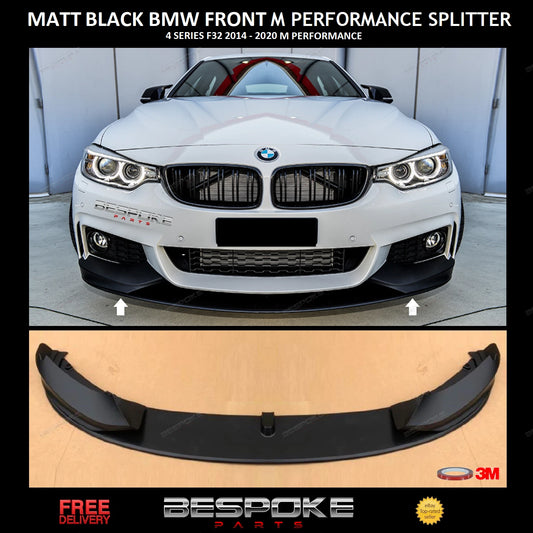 BMW 4 SERIES F32 F33 F36 FRONT SPLITTER LIP BUMPER DIFFUSER MATT BLACK 2013-2020