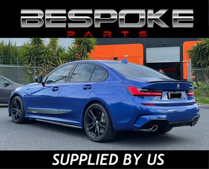 BMW G20 G21 REAR DIFFUSER SPLITTER SPOILER LIP FOR M SPORT GLOSS BLACK