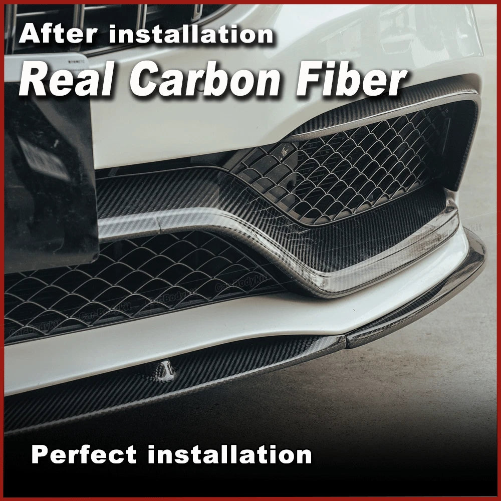 Real Carbon Front Bumper Lip for Mercedes-Benz W205 C205 Coupe C63 AMG 2015-2021