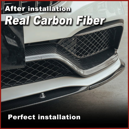 Real Carbon Front Bumper Lip for Mercedes-Benz W205 C205 Coupe C63 AMG 2015-2021