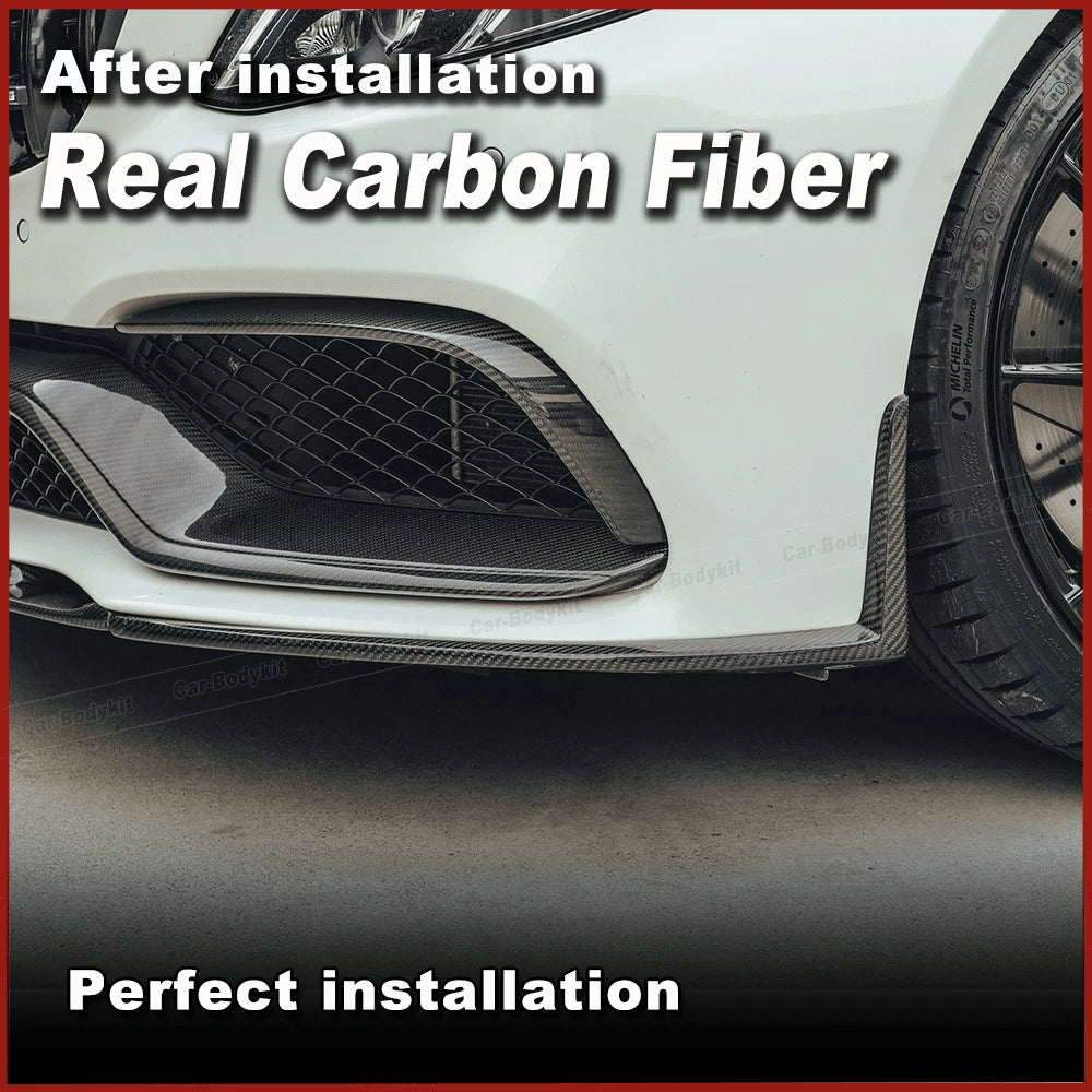 Real Carbon Front Bumper Lip for Mercedes-Benz W205 C205 Coupe C63 AMG 2015-2021