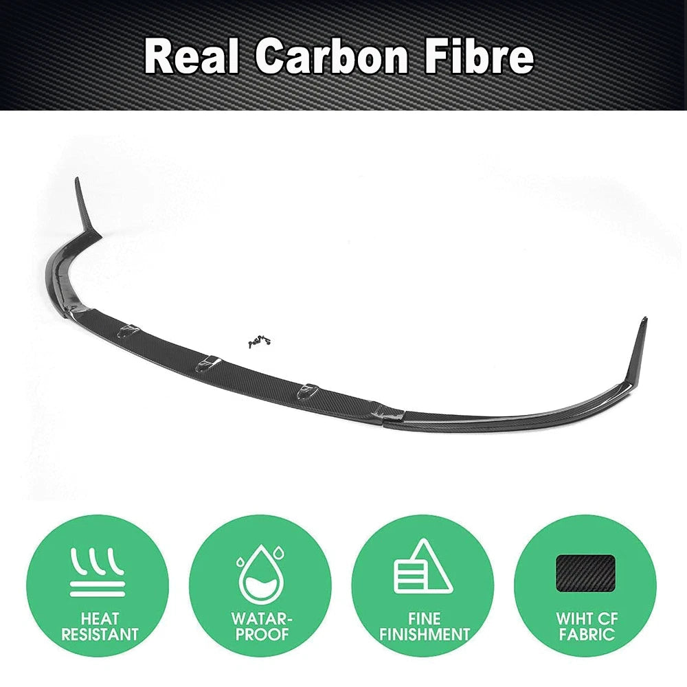 Real Carbon Front Bumper Lip for Mercedes-Benz W205 C205 Coupe C63 AMG 2015-2021