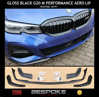 FOR BMW 3 SERIES G20 G21 FRONT BUMPER SPLITTER LIP SPOILER M PERFORMANCE BLACK
