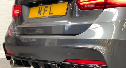 FOR BMW 3 SERIES F30 F31 GLOSS BLACK REAR DIFFUSER M PERFORMANCE LIP VALANCE 11+