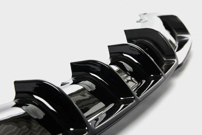 FOR BMW 3 SERIES F30 F31 GLOSS BLACK REAR DIFFUSER M PERFORMANCE LIP VALANCE 11+