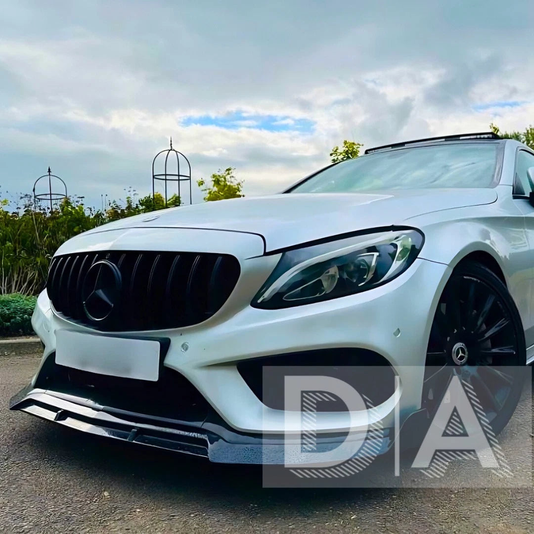 GLOSS BLACK FRONT SPLITTER SPOILER LIP FITS FOR MERCEDES C CLASS W205 C205 14-19