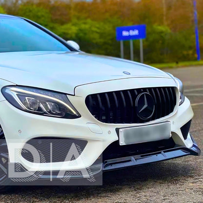 GLOSS BLACK FRONT SPLITTER SPOILER LIP FITS FOR MERCEDES C CLASS W205 C205 14-19